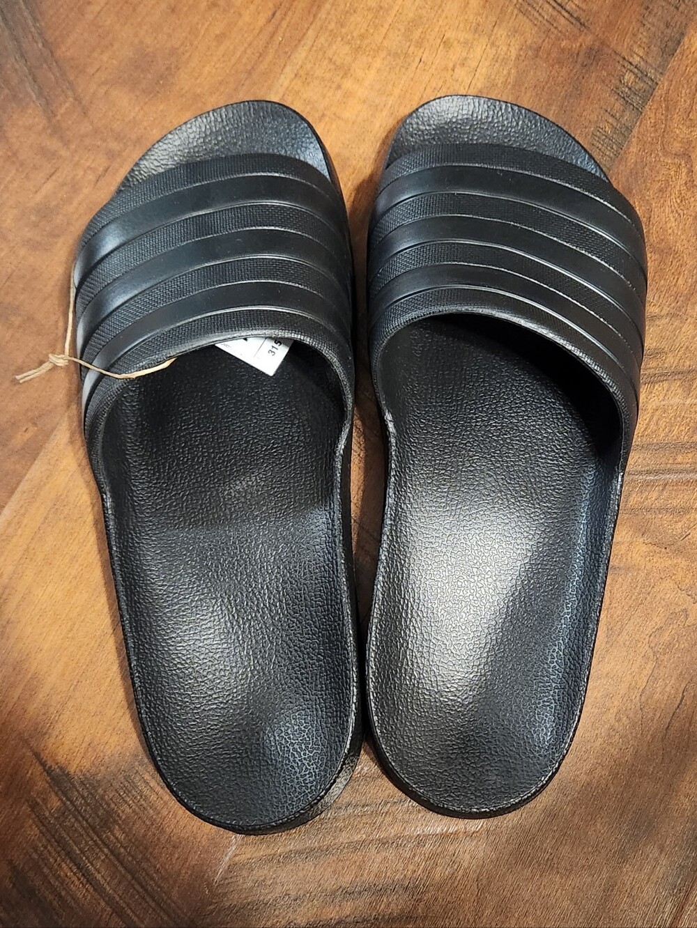 adidas Black Adilette Aqua Slide Sandals New
